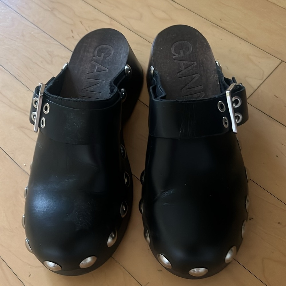 Ganni embellished leather clogs new 39 - Picture 11 of 14